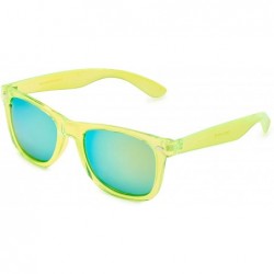 Sport Retro 80's Fashion Sunglasses - Colorful Neon Translucent Frame - Mirrored Lens - CF11OXK99KH $12.82