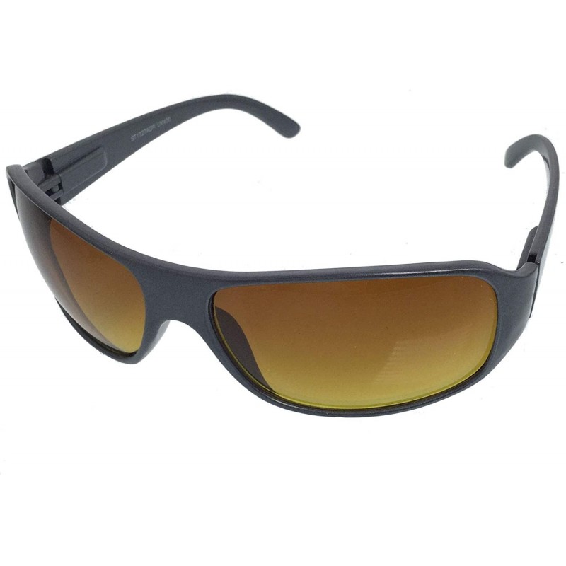Wrap 1 Pcs High Definition Vision Driving Golf Sunglasses Wrap Around Blocker Lens - Choose Color - Gunmetal - CY18MHIGR40 $1...