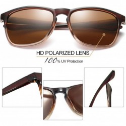 Rectangular Fashion Oversized Sunglasses for Men - Retro Womens Lightweight Sunglasses Polarized E8942 - Brown Lightweight - ...