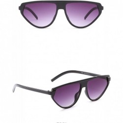 Oval Polarized Sunglasses Glasses Protection Driving - Black Gradient Grey - CZ18TQKCA0L $32.29
