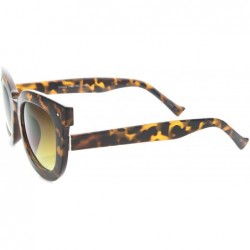 Cat Eye Womens Oversized Butterfly Horn Rimmed Round Cat Eye Sunglasses 67mm - Tortoise / Amber - C3128PMCOR3 $9.11