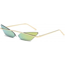 Cat Eye Cat Eye Vintage Sunglasses for Women Metal Reflective Flat Lens Sun Glasses Female UV400 - C2 - C0199U77L06 $17.43