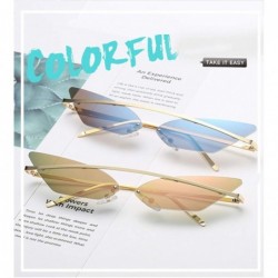 Cat Eye Cat Eye Vintage Sunglasses for Women Metal Reflective Flat Lens Sun Glasses Female UV400 - C2 - C0199U77L06 $10.64