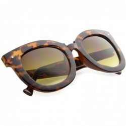 Cat Eye Womens Oversized Butterfly Horn Rimmed Round Cat Eye Sunglasses 67mm - Tortoise / Amber - C3128PMCOR3 $9.11