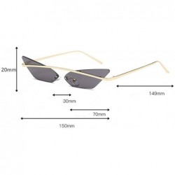 Cat Eye Cat Eye Vintage Sunglasses for Women Metal Reflective Flat Lens Sun Glasses Female UV400 - C2 - C0199U77L06 $10.64