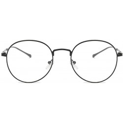 Wayfarer Nerd round metal Glasses Fashion Frame for Men Women clear lens Eyewear - Color 3 - CE18Q7LUUTY $12.90