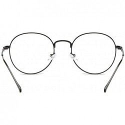 Wayfarer Nerd round metal Glasses Fashion Frame for Men Women clear lens Eyewear - Color 3 - CE18Q7LUUTY $12.90