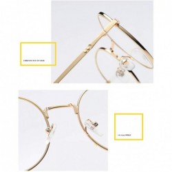 Wayfarer Nerd round metal Glasses Fashion Frame for Men Women clear lens Eyewear - Color 3 - CE18Q7LUUTY $12.90