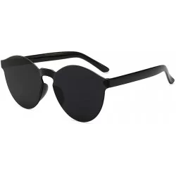 Round Unisex Fashion Candy Colors Round Outdoor Sunglasses Sunglasses - Black - C0199S6420Y $31.79