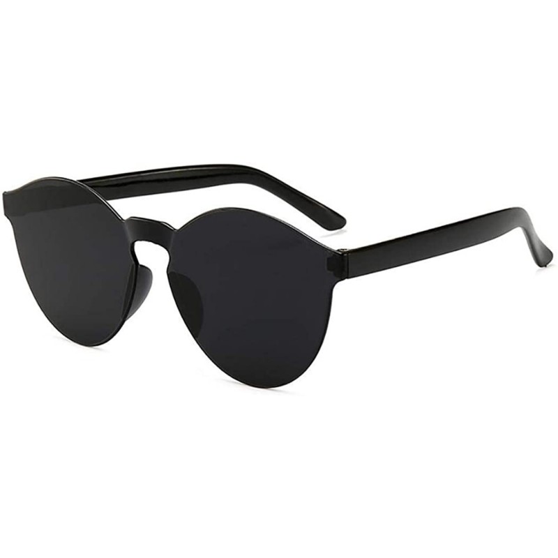 Round Unisex Fashion Candy Colors Round Outdoor Sunglasses Sunglasses - Black - C0199S6420Y $21.48