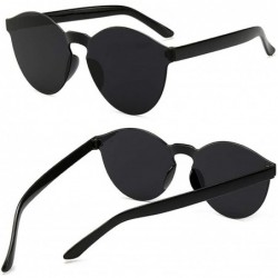 Round Unisex Fashion Candy Colors Round Outdoor Sunglasses Sunglasses - Black - C0199S6420Y $21.48