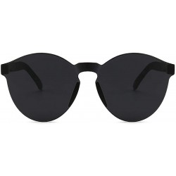 Round Unisex Fashion Candy Colors Round Outdoor Sunglasses Sunglasses - Black - C0199S6420Y $21.48