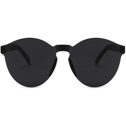 Round Unisex Fashion Candy Colors Round Outdoor Sunglasses Sunglasses - Black - C0199S6420Y $21.48