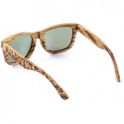 Wayfarer Bamboo Wood Polarized Sunglasses For Men&Women Retro Style 100% UV400 - 108 - CG18X5OUCXQ $30.90