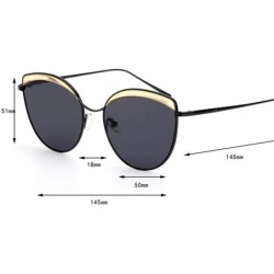 Aviator 2019 new sunglasses- ladies two-color eyebrow sunglasses- marine sunglasses fashion - D - C518SMSD8K3 $49.79