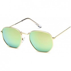 Square Shield Sunglasses Women Brand Designer Mirror Retro Sun Glasses Luxury Vintage Female Black Oculos - Gold Pink - CV198...