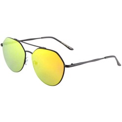 Aviator Flat Color Mirror Lens Modern Geometric Aviator Sunglasses - Red Green - CI190K98RXY $30.75