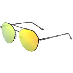 Aviator Flat Color Mirror Lens Modern Geometric Aviator Sunglasses - Red Green - CI190K98RXY $26.87