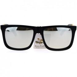 Rectangular Square Rectangular Sunglasses Unisex Fashion Black Gold Frame UV 400 - Black (Silver Mirror) - CH186SRRTWO $7.58