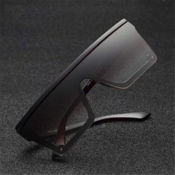 Rimless Male Flat Top Sunglasses Black Square UV400 Gradient Sun Glasses for Men Cool One Piece - Tea - CO194ONLD58 $24.88