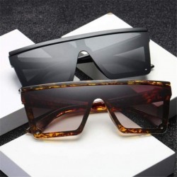 Rimless Male Flat Top Sunglasses Black Square UV400 Gradient Sun Glasses for Men Cool One Piece - Tea - CO194ONLD58 $24.88