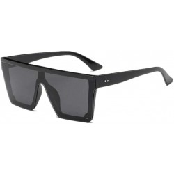 Rimless Male Flat Top Sunglasses Black Square UV400 Gradient Sun Glasses for Men Cool One Piece - Tea - CO194ONLD58 $24.88