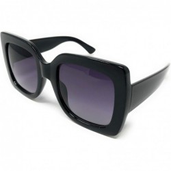 Oversized Oversize Sparkle Square Frame Sunglasses - Black- Violet Gradient - CM188IM9ZLK $15.74