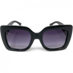 Oversized Oversize Sparkle Square Frame Sunglasses - Black- Violet Gradient - CM188IM9ZLK $15.74