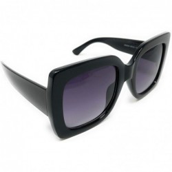 Oversized Oversize Sparkle Square Frame Sunglasses - Black- Violet Gradient - CM188IM9ZLK $15.74