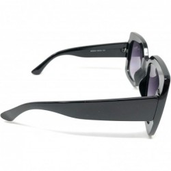 Oversized Oversize Sparkle Square Frame Sunglasses - Black- Violet Gradient - CM188IM9ZLK $15.74