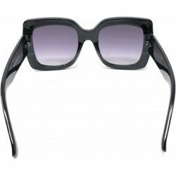 Oversized Oversize Sparkle Square Frame Sunglasses - Black- Violet Gradient - CM188IM9ZLK $15.74