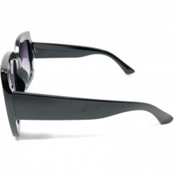 Oversized Oversize Sparkle Square Frame Sunglasses - Black- Violet Gradient - CM188IM9ZLK $15.74
