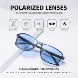 Square 2020 Fashion Sunglasses Men Polarized Square Metal Frame Male Sun Glasses Driving Fishing Eyewear - CA198AHA26M $35.63