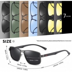 Square 2020 Fashion Sunglasses Men Polarized Square Metal Frame Male Sun Glasses Driving Fishing Eyewear - CA198AHA26M $35.63