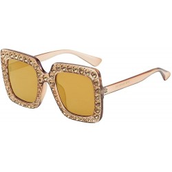 Cat Eye Sunglasses for Women Diamond Cat Eye Vintage Sunglasses Retro Oversized Glasses Eyewear - H - CZ18QMXTQ7G $17.64