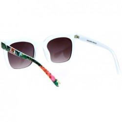 Square Womens Sunglasses Classic Square Frame Casual Fashion Shades UV 400 - Tropical Floral (Smoke) - CO19580ASZW $15.43