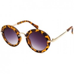 Round Round Metal Frame Sunglasses Children Baby Boys Girls UV400 Kids Toddler Glasses Eyewear Shades Goggles - Leopard - CR1...