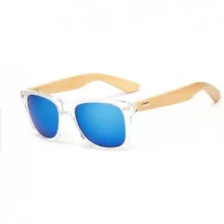 Square Wood Sunglasses Men Women Square Bamboo Mirror Sun Glasses Retro De Sol MasculinoHandmade - Kp1501 C13 - CB199CNLKNQ $...