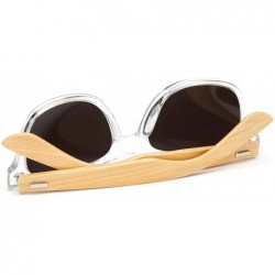 Square Wood Sunglasses Men Women Square Bamboo Mirror Sun Glasses Retro De Sol MasculinoHandmade - Kp1501 C13 - CB199CNLKNQ $...