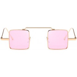 Square Vintage Polarized Sunglasses for Men Women - Glasses Square Metal Frame Mirrored Lens Shades - D - CO196ESTSA8 $10.05