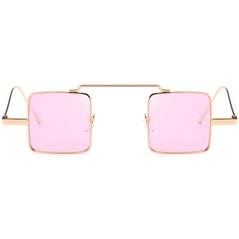 Square Vintage Polarized Sunglasses for Men Women - Glasses Square Metal Frame Mirrored Lens Shades - D - CO196ESTSA8 $10.05