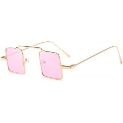 Square Vintage Polarized Sunglasses for Men Women - Glasses Square Metal Frame Mirrored Lens Shades - D - CO196ESTSA8 $10.05