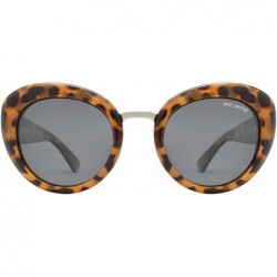 Oversized Polarized Round Cateye Sunglasses for Women - Vintage Retro Oversized - Leopard - CU18DWCXKDM $13.69