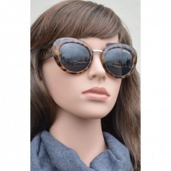 Oversized Polarized Round Cateye Sunglasses for Women - Vintage Retro Oversized - Leopard - CU18DWCXKDM $13.69