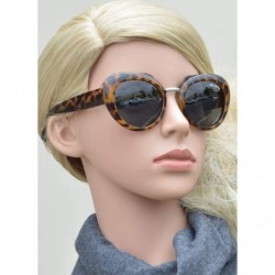 Oversized Polarized Round Cateye Sunglasses for Women - Vintage Retro Oversized - Leopard - CU18DWCXKDM $13.69