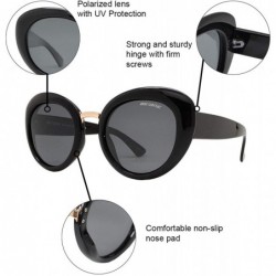 Oversized Polarized Round Cateye Sunglasses for Women - Vintage Retro Oversized - Leopard - CU18DWCXKDM $13.69