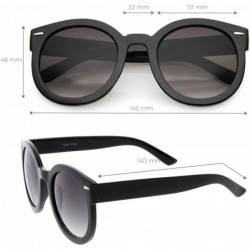 Oversized Round Retro Oversized Sunglasses for Women with Colored Mirror and Neutral Lens 53mm - C05 - Black / Lavender - CQ1...