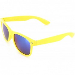 Wayfarer Neon Retro Sunglasses Color Mirror Lens for Men Women - Yellow - C612O17QCXL $9.50