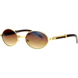 Oval Unisex Vintage Designer Fashion Sunglasses Oval Frame UV Protection Yellow Gold - CQ128URDQ93 $9.62