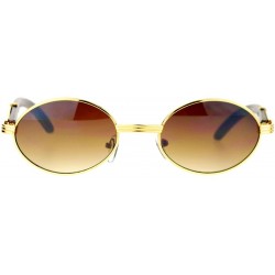 Oval Unisex Vintage Designer Fashion Sunglasses Oval Frame UV Protection Yellow Gold - CQ128URDQ93 $9.62